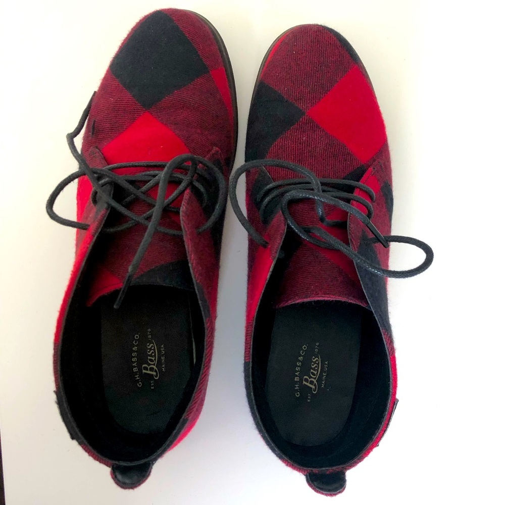 G.H. Bass buffalo plaid boots